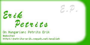 erik petrits business card